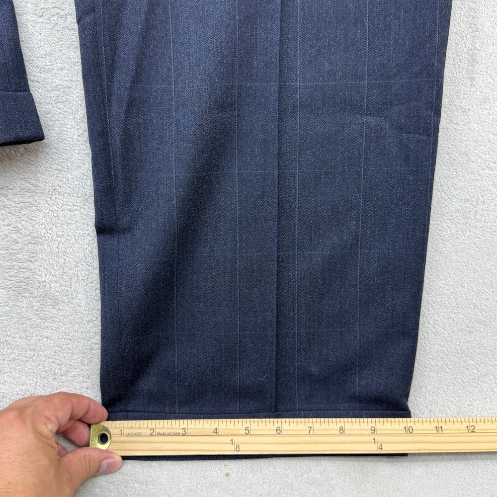 Evan-Picone Suit Mens 44L Navy Blue Pinstripe Wool 2-Piece Blazer Trousers USA - Picture 13 of 16